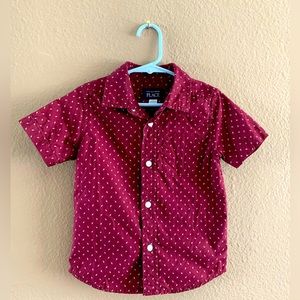Burgundy short sleeve button up